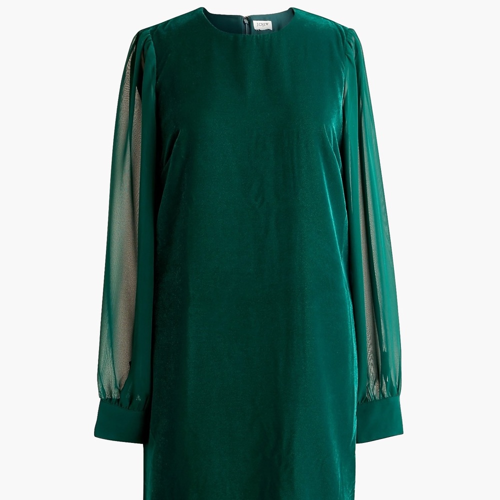 NWT green velvet mini dress in Old Forest